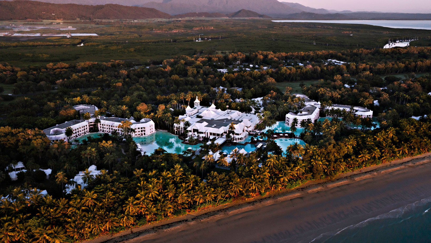 Aerial view of Sheraton Grand Mirage Resort in Port Douglas